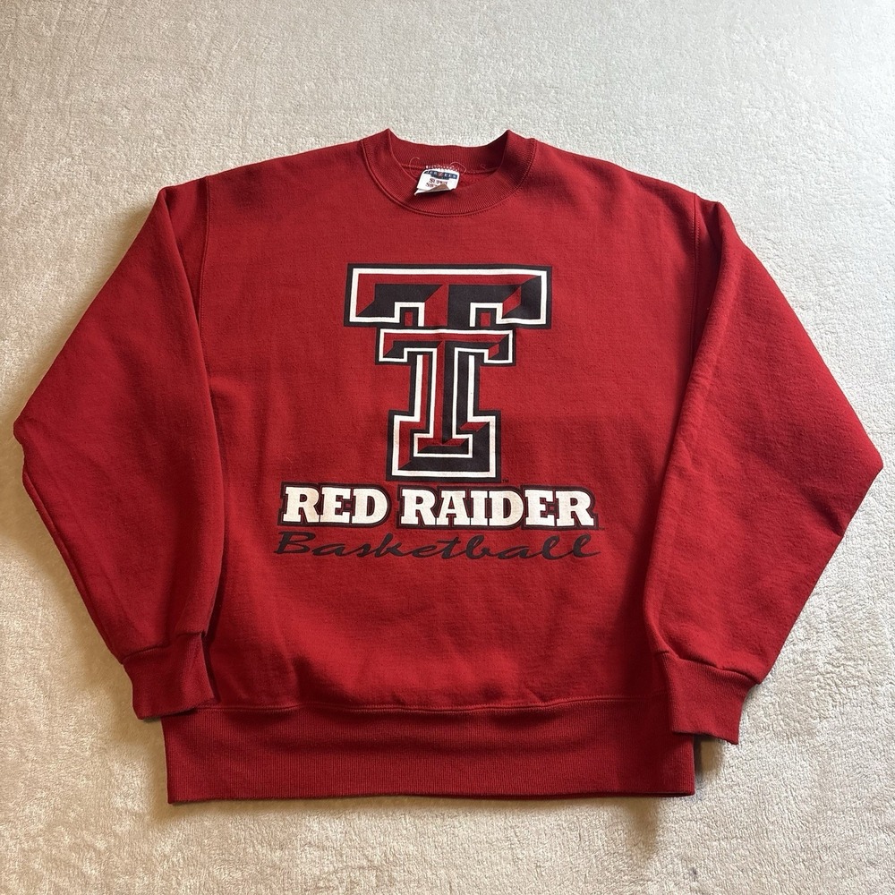 Vintage Texas Tech Raiders Basketball Jerzees Super Sweats Sweatshirt Medium M